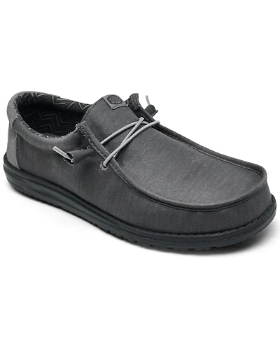 Hey Dude Men's Wally Stretch Canvas Slip-On Casual Moccasin Sneakers from Finish Line