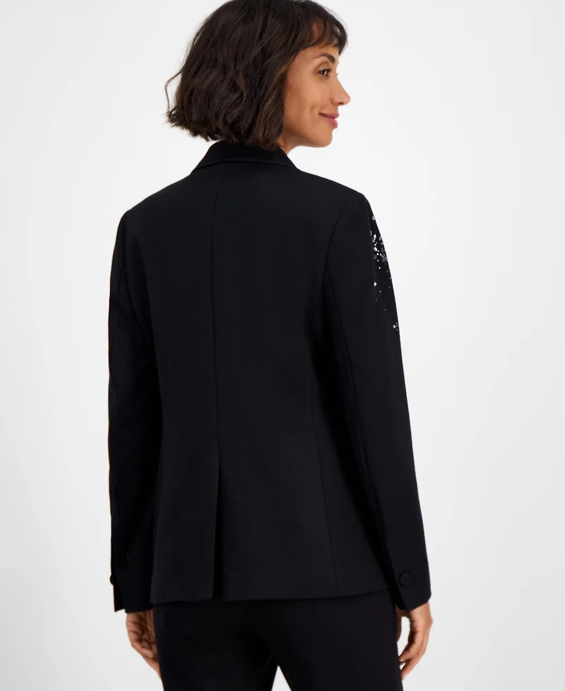 Anne Klein Women's Embellished One-Button Jacket