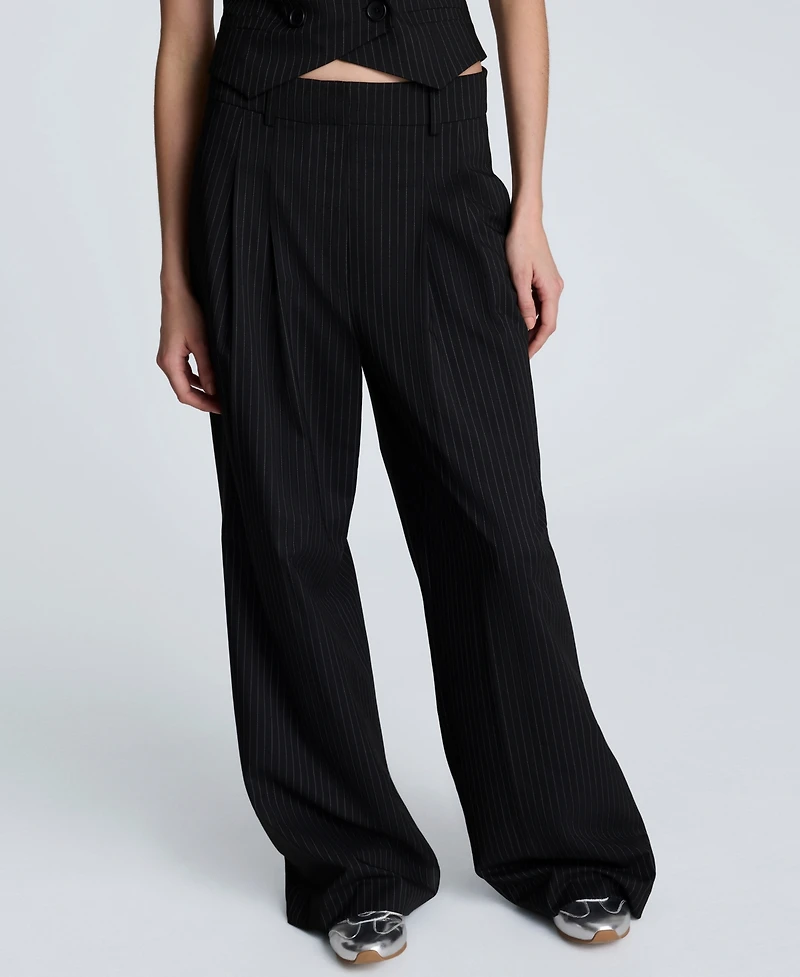 Kenneth Cole Women's Pinstripe High-rise Pants