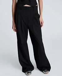 Kenneth Cole Women's Pinstripe High-rise Pants
