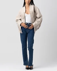 Blank Nyc Women's Fringe Bomber Jacket