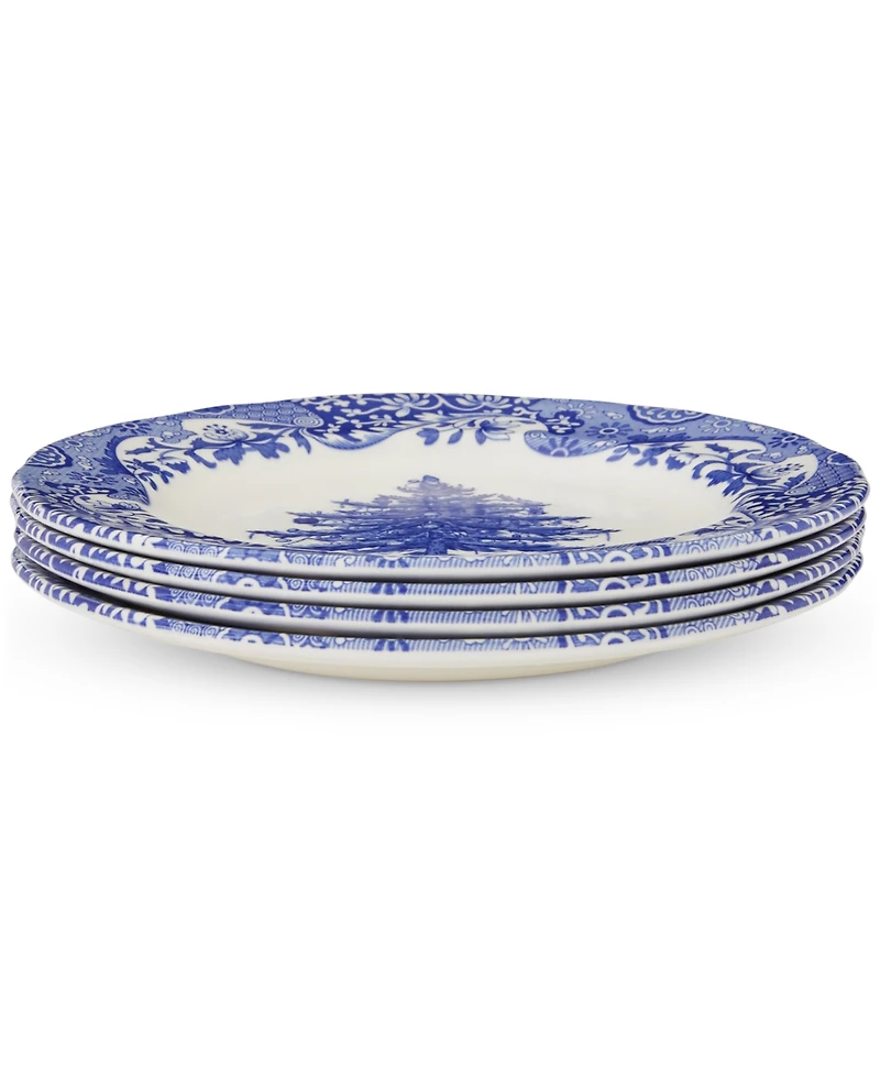 Spode Blue Italian Christmas Salad Plates, Set of 4