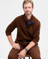 Club Room Men's Quilted Snap Mock Neck Sweater, Macy's Exclusive