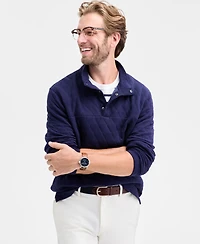 Club Room Men's Quilted Snap Mock Neck Sweater, Macy's Exclusive
