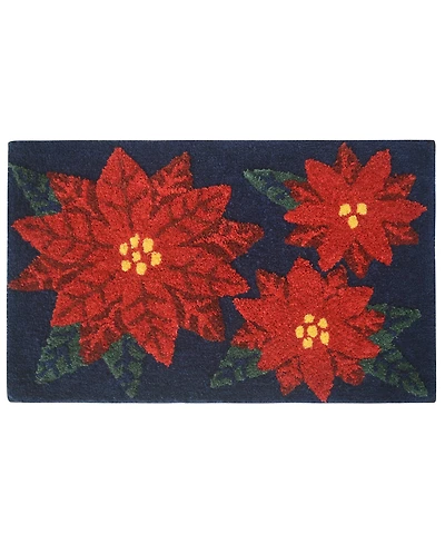 Holly Bells Poinsettia Bath Rug, 20" x 32"