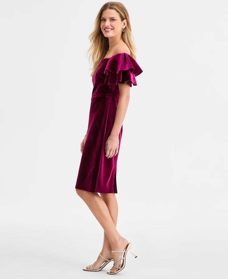 Eliza J Women's Velvet Off-The-Shoulder Dress