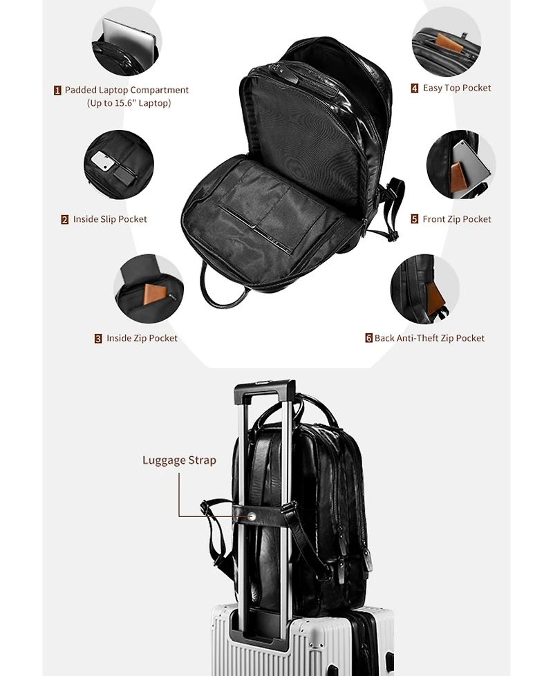 Large Leather Backpack with Thick Top Handle internal 15in Laptop bag Victoria Hyde Cowboy