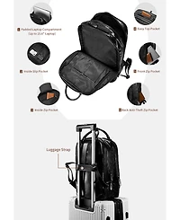 Large Leather Backpack with Thick Top Handle internal 15in Laptop bag Victoria Hyde Cowboy