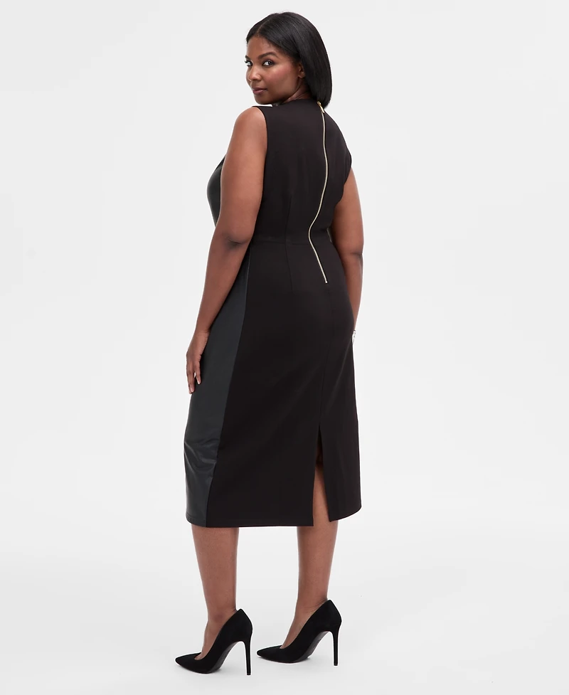 I.n.c. International Concepts Plus Mixed-Media Dress, Macy's Exclusive