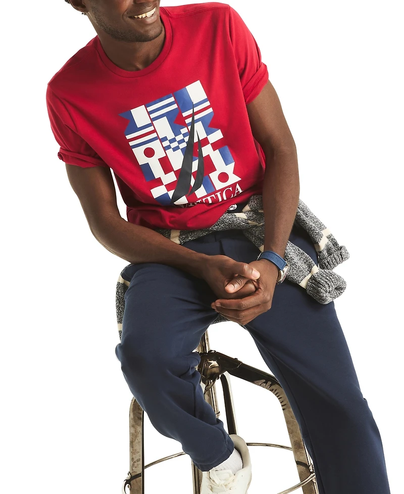 Nautica Men's Sailing Flag Crewneck T-Shirt