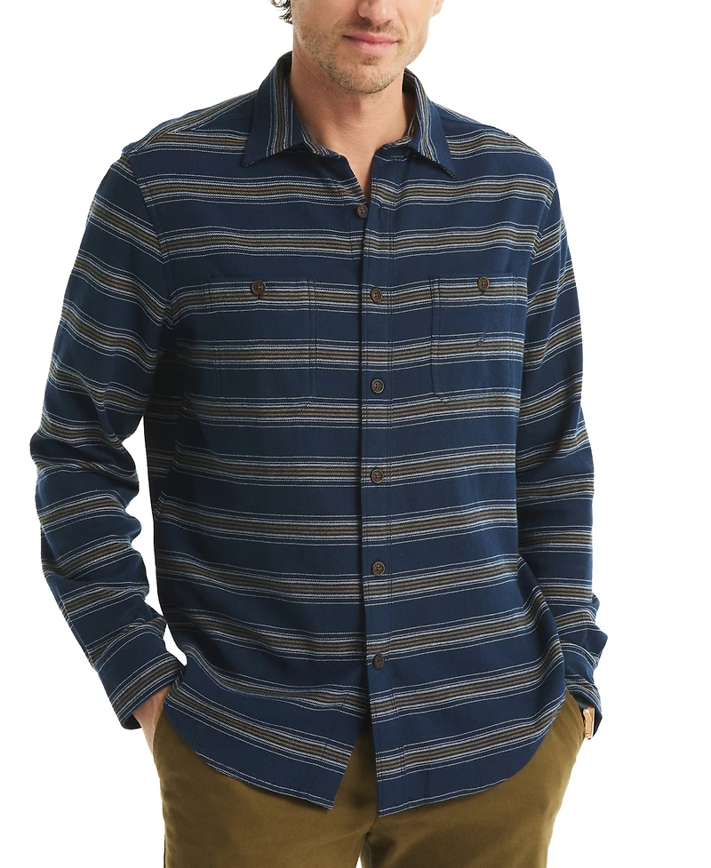 Nautica Men's Plaid Straight Collar Shirt