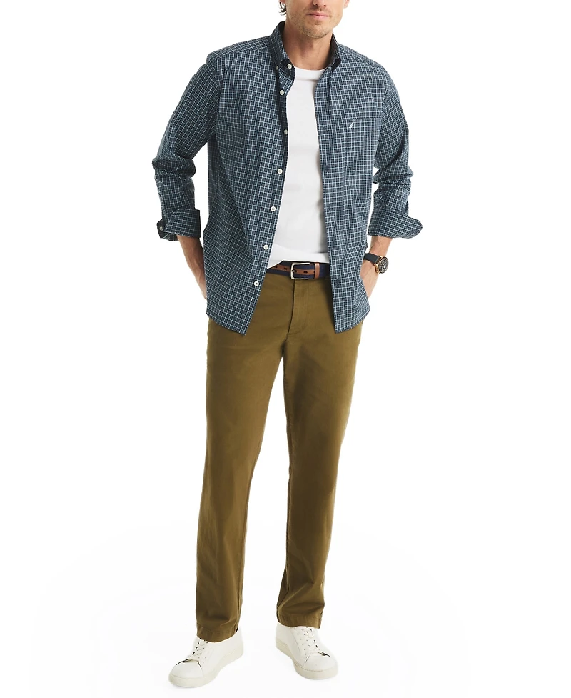 Nautica Men's Plaid Print Long Sleeve Shirt
