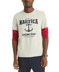 Nautica Men's Graphic Print Long Sleeve T-Shirt