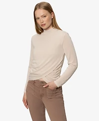 Sanctuary Women's Draped Mock Neck Top