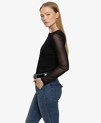 Sanctuary Women's Long Sleeve Perfect Mesh T-Shirt