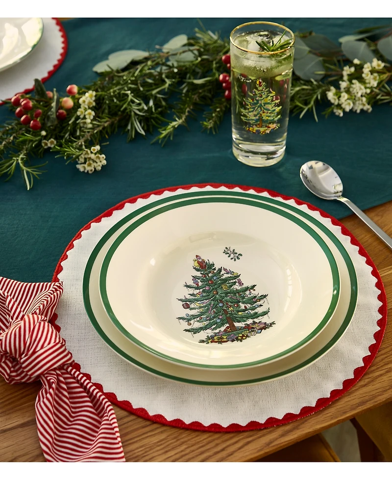 Spode Christmas Tree Soup Plates, Set of 4