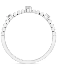 Diamond Beaded Narrow Stack Band (1/10 ct. t.w.) 10k Gold or White Gold, Created for Macy's