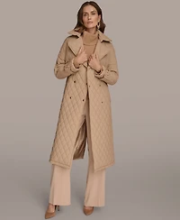 Donna Karan New York Women's Belted Maxi Quilted Coat