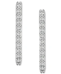 Wrapped Diamond Rectangular Small Hoop Earrings (1/6 ct. t.w.) in 14k White Gold, Macy's Exclusive