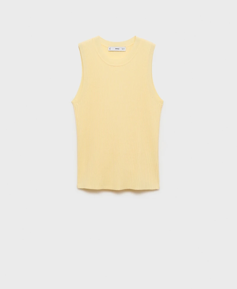 Mango Women's Ribbed Knit Top
