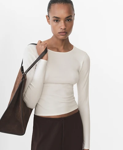 Mango Women's Fine-Knit Fitted Sweater