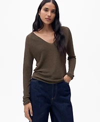 Mango Women's V-Neck Lurex Sweater