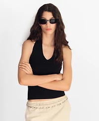 Mango Women's Ribbed Halter-Neck Top