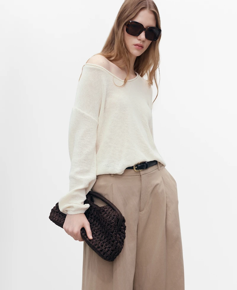 Mango Women's V-Neck Knit Sweater