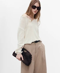 Mango Women's V-Neck Knit Sweater
