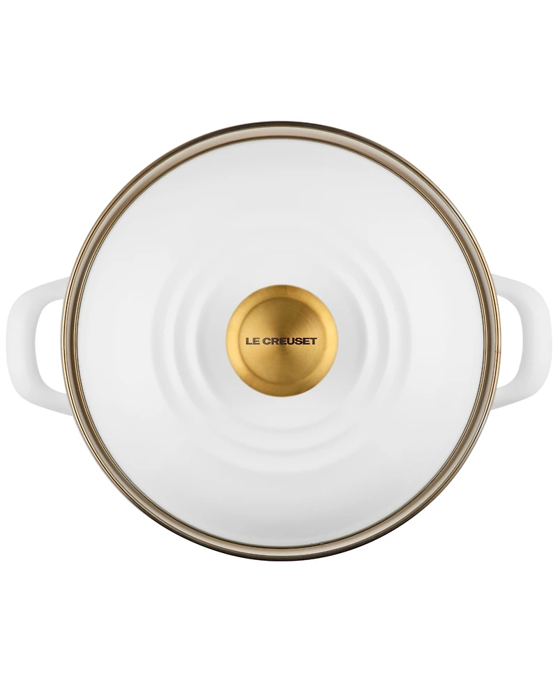 Le Creuset Enamel on Steel 3.8-Quart Petite Stockpot with Gold Rim