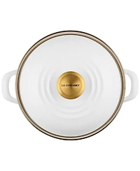 Le Creuset Enamel on Steel 3.8-Quart Petite Stockpot with Gold Rim