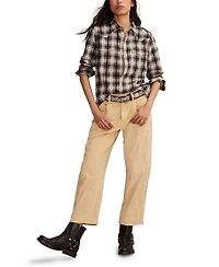 Lucky Brand Women's Western Flannel Long Sleeve Button Down Shirt