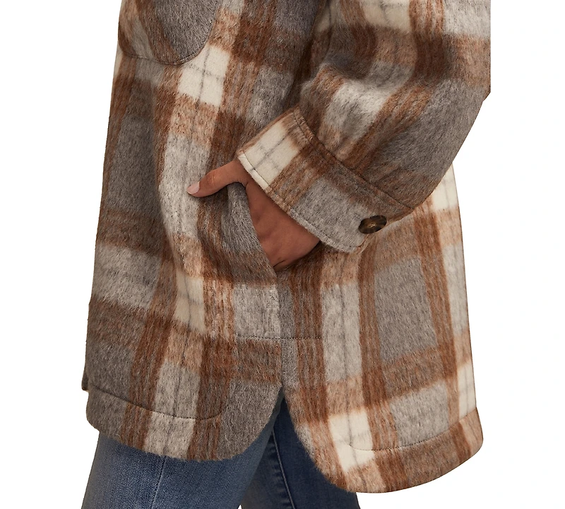 Lucky Brand Women's Oversized Plaid Shirt Jacket