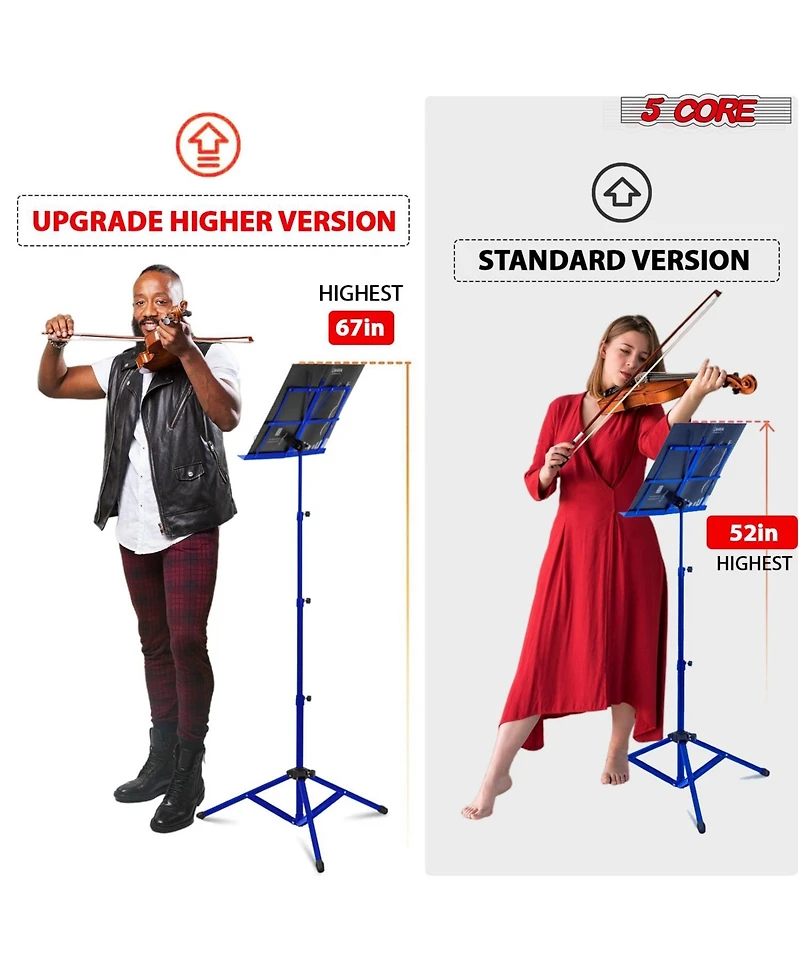 5 Core Music Stand Adjustable Desktop Book Stands Portable Sheet Holder All Metal Foldable Bookstand