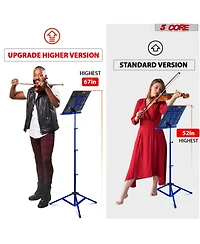 5 Core Music Stand Adjustable Desktop Book Stands Portable Sheet Holder All Metal Foldable Bookstand