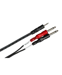 Hosa Technology 3' Stereo 3.5mm Mini Male to Two 1/4" Phone Males Breakout Y-Cable