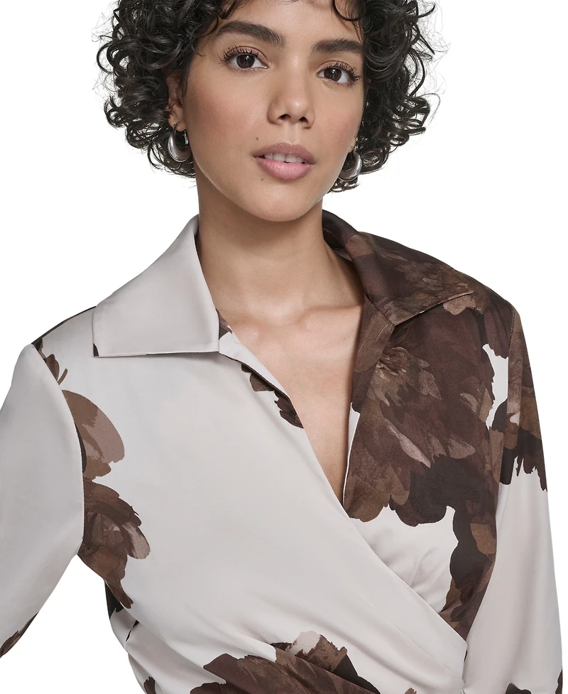 Calvin Klein Women's V-Neck Shirt Dress