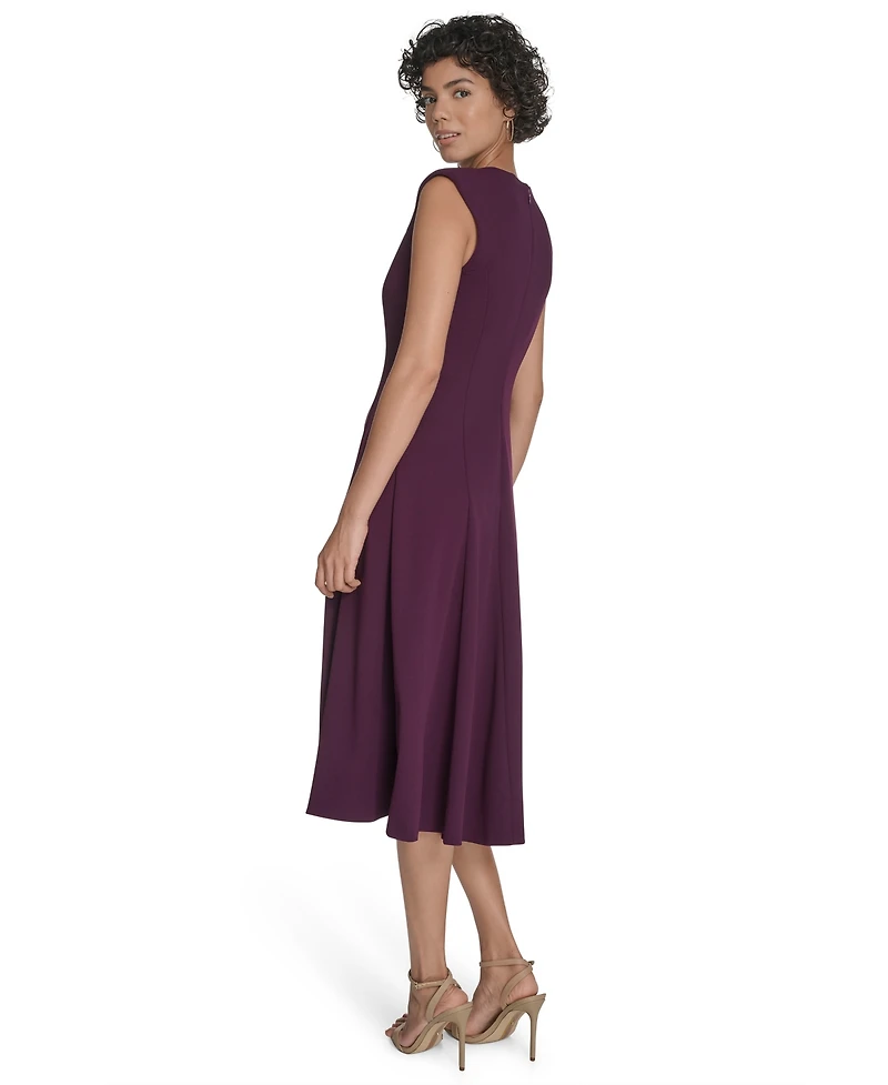 Calvin Klein Women's V-Neck Sleeveless Midi Dress