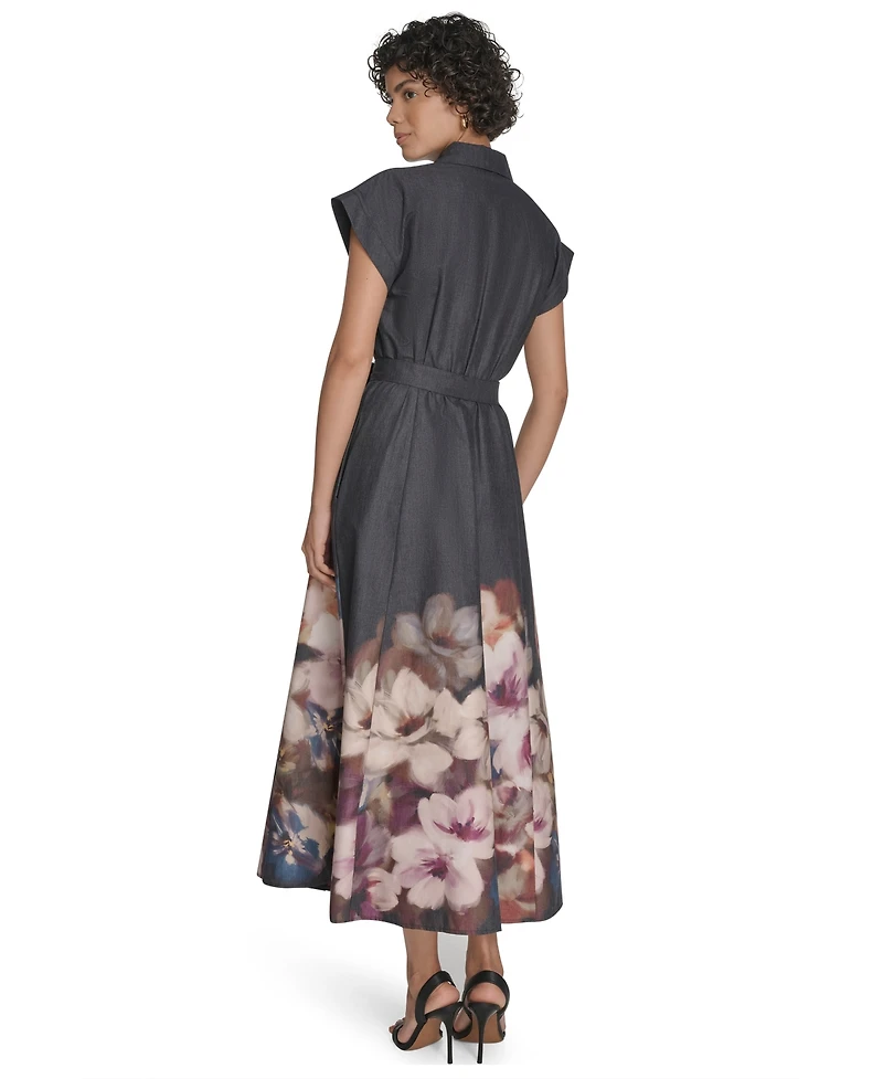 Calvin Klein Women's Placement Print Midi Dress