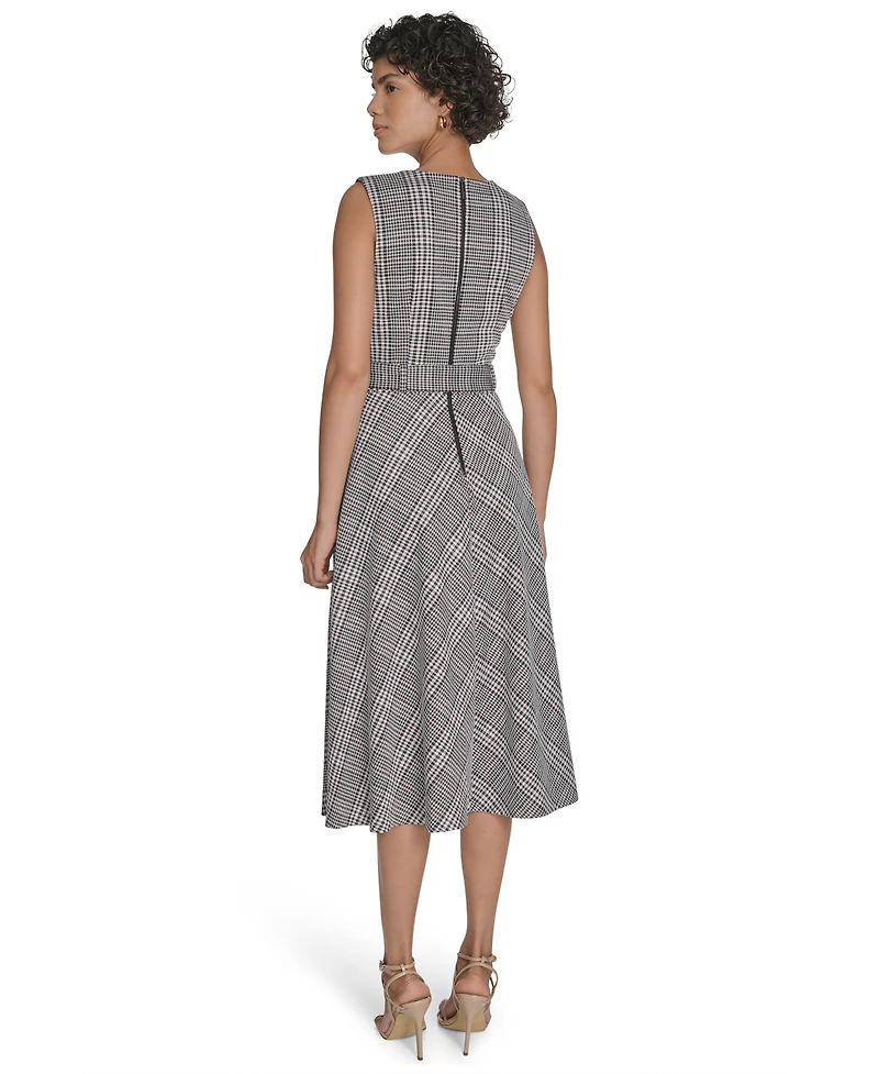 Calvin Klein Women's Plaid Sleeveless Midi Dress
