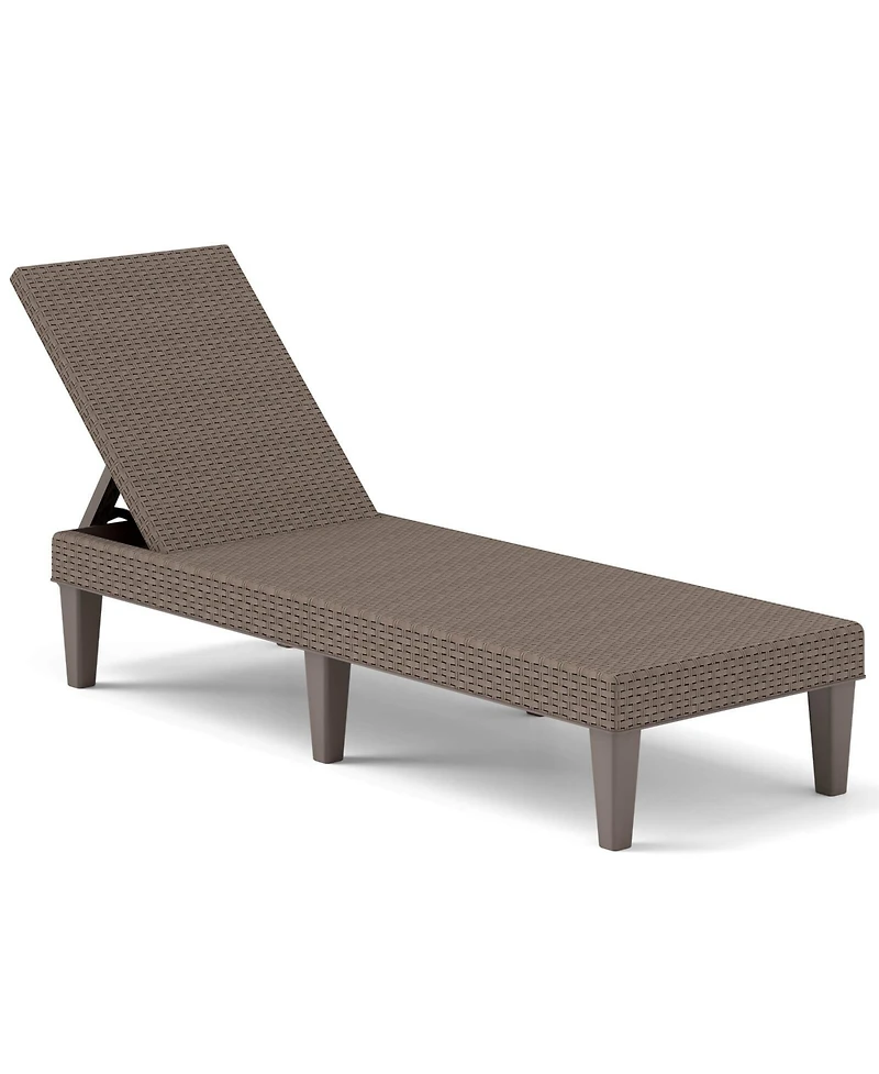 Outdoor Chaise Lounger Chair 3-Position Reclining Chair with Waterproof Rattan