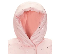 S Rothschild & Co Baby Girls 2-Piece Star Foil Print Puffer Jacket and Mittens Set