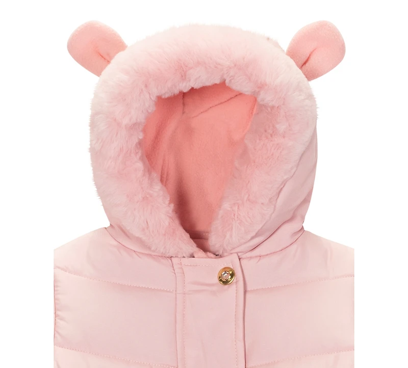 S Rothschild & Co Baby Girls Diamond Mixed Quilt Pram Snowsuit