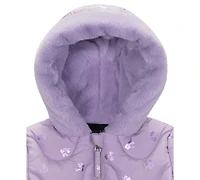 S Rothschild & Co Baby Girls 2-Piece Print Wave Jacket and Mittens Set