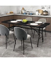 6 Feet Portable Folding Table 350 lbs Capacity Fold-in-Half with Hdpe Tabletop