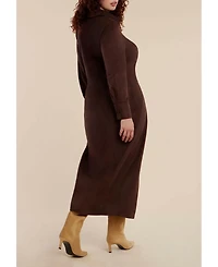 Eloquii Women's Plus Suede Shirt Dress