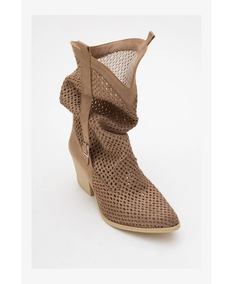 Prologue Shoes Larry Elasticated Block Heel Boot
