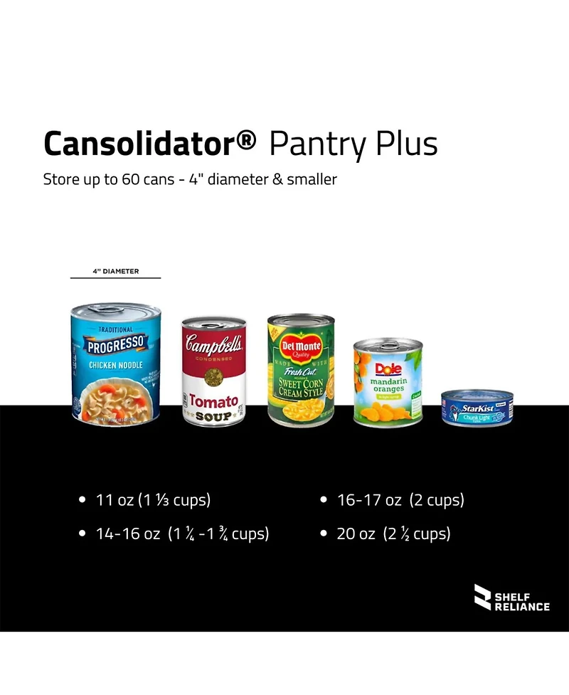 Shelf Reliance Cansolidator 60 Can Rotating Canned Food & Soda Storage, Usa Made