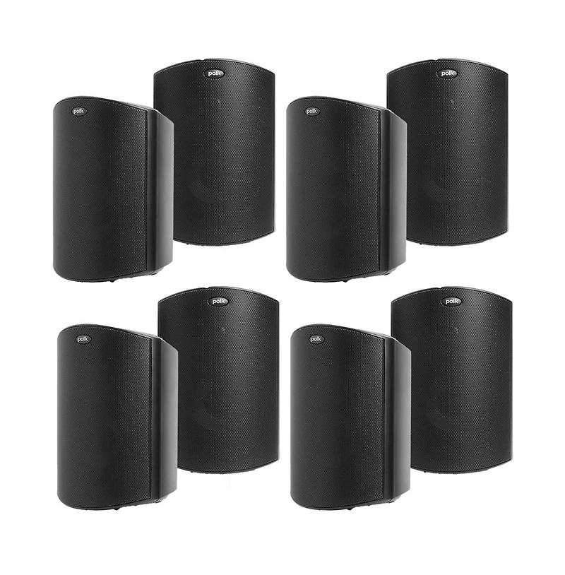 Polk Audio Atrium6 All Weather Outdoor Loudspeakers - 8 Pack (Black)