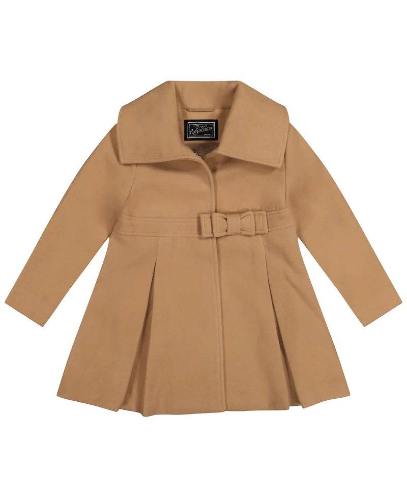 S Rothschild & Co Toddler and Little Girls Bow Waist Princess Coat